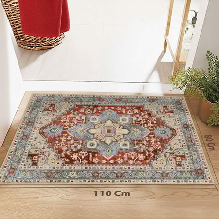 سجادة تركواز الأحمر الصدئ | نمط قبلي هندسي تراثي | مقاسات متعددة