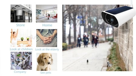 كاميرا مراقبة بالطاقة الشمسية - متجر العجيب والغريب