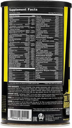 انيمال باك حبوب الحجم الكبير  UNIVERSAL ANIMAL PAK 44 PACKS