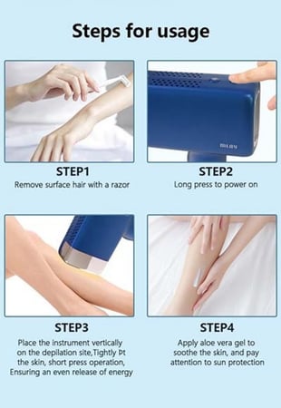 جهاز ليزر ملاي t14 باللون الأزرق يوضح التصميم العصري