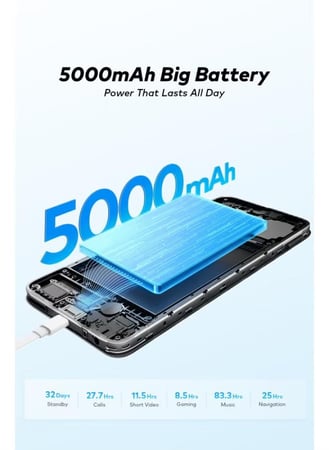 ايتل A100c ذاكرة داخلية 128 جيجابايت وذاكرة رام 3+5 جيجابايت يدعم تقنية 4G
