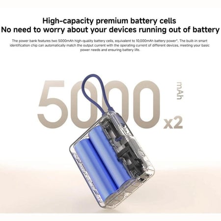 باور بنك شاومي بمنفذ USB ومنفذ USB-C وسلك مدمج USB-C بسعة 10000 مللي أمبير وبقوة 33 واط - بيج