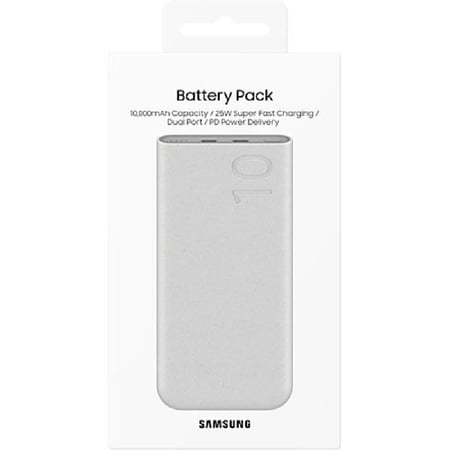 سامسونج باور بنك يدعم الشحن السريع بقوة 10000 امبير بمنفذين USB-C لون بيج