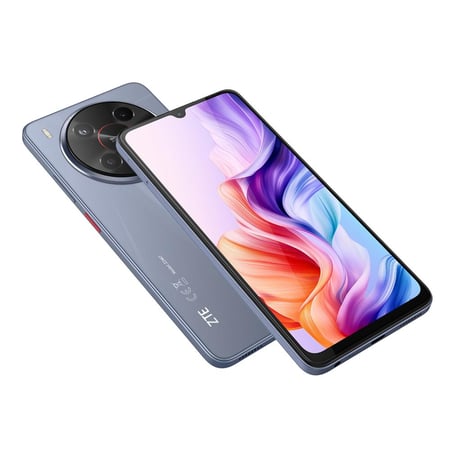 زد تي اي بليد V70 ماكس ذاكرة داخلية 128 جيجابايت وذاكرة رام4+4 جيجابايت يدعم تقنية 4G لون رمادي