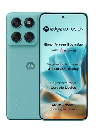 موتورولا هاتف EDGE 60 fusion ثنائي الشريحة بذاكرة رام سعة 12 جيجابايت وذاكرة داخلية سعة 256 جيجابايت ويدعم تقنية 5G