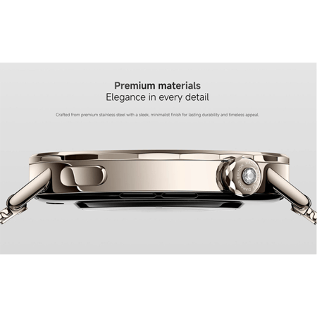 ساعة ذكية شاومي S4 شاشة بمقاس 41 وبتقنية AMOLED بلوتوث 5.4 وبطارية تعمل حتى 8 أيام سوار استيل - ذهبي