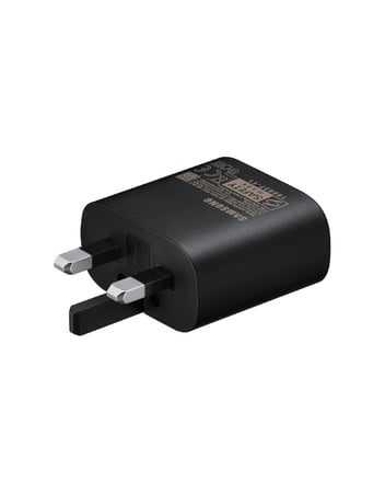 شاحن سامسونج جداري بقوة 25 وات تايب سي لون اسود