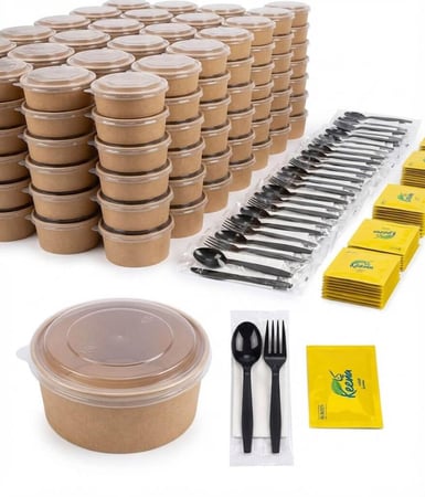 بكج الوجبة المتكامل ( بني)/ 150 قطعة