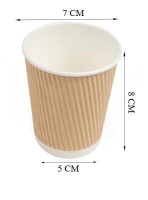 أكواب ورقية صحاري مموجة بدون غطاء 3 طبقات  - 7 أنز/ العدد 25 كوب