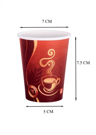 أكواب ورقية احمر كوفي تي - 7 أنز / العدد 50 كوب