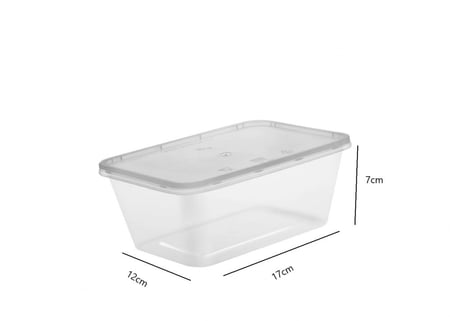 علب بلاستيك للميكروويف بغطاء شفاف -1000 مل/العدد 10 علب