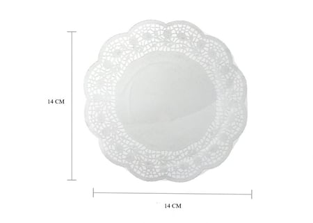 ورق دانتيل دائري ابيض