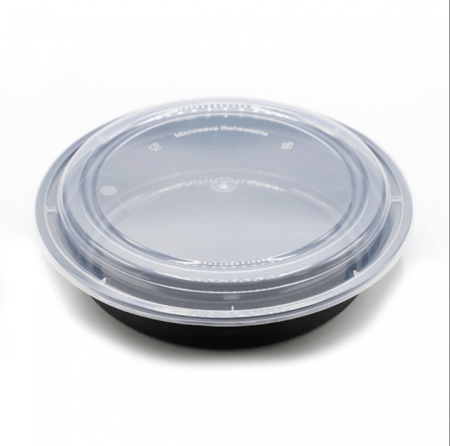 علب بلاستيك دائرية بغطاء شفاف