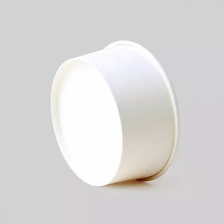 زبدية ورق أبيض مع الغطاء -24أنز/ العدد 25 حبة