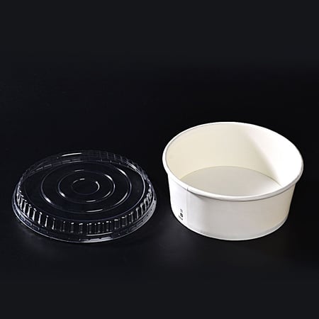 زبدية ورق أبيض مع الغطاء -24أنز/ العدد 25 حبة