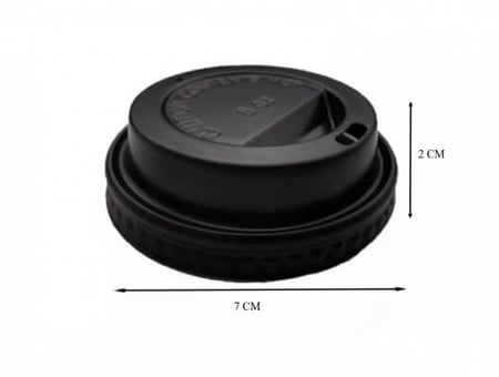 غطاء مسطح أسود لكاسات الورق - 7 أنز/العدد 50 غطاء