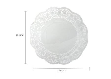 ورق دانتيل دائري ابيض