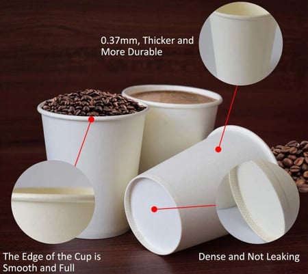 أكواب ورقية بيضاء للقهوه