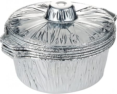 قدر المنيوم دائري كبير بغطاء عدد 3 قدور