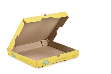 مجموعة 50 كرتون بيتزا اصفر صغير