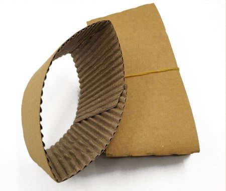 حزام وواقي حراري بني للأكواب الورقية  - 12/16 أنز / العدد 100 حزام