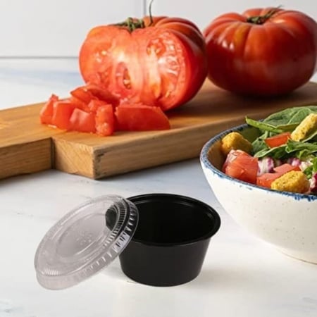 علبة صوص اسود صغير مع غطاء شفاف