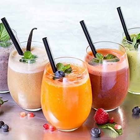 مصاص اسود مستقيم للعصير والمشروبات