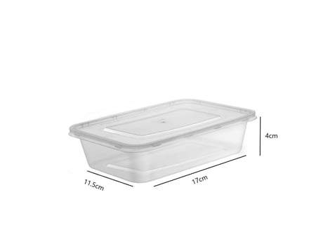 علب ميكرويف مستطيل مع غطاء شفاف