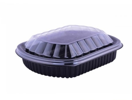 علب بلاستيك بغطاء للميكرويف قسم واحد 10 علب