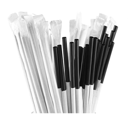 مصاص اسود مستقيم مغلف