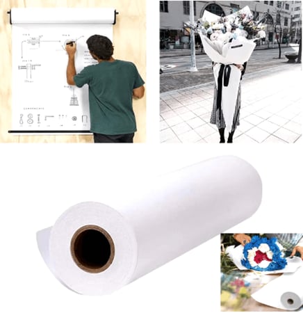 رول ورق أبيض لتغليف الهدايا والديكور