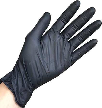 قفاز فينيل أسود مقاس ( XL) بدون بودر/العدد 70 قفاز