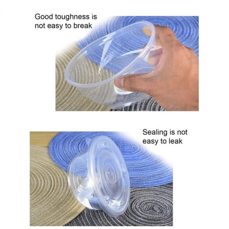 زبدية بلاستيك شفاف بغطاء  مايكروويف-16أنز/العدد 50 حبة