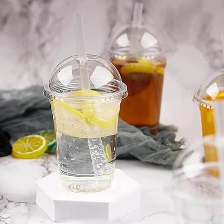 غطاء قبة بلاستيك شفاف للأكواب الورقية واكواب الآيسكريم والعصائر-95مم/8أنز / العدد 25 غطاء