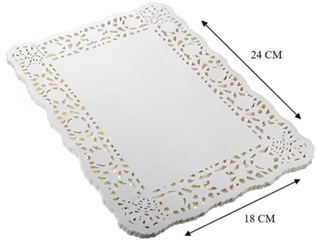 ورق دانتيل مستطيل ابيض