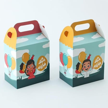 علب توزيعات ولادي وبناتي بعبارة عيدكم مبارك توزيعات العيد للاطفال 2024