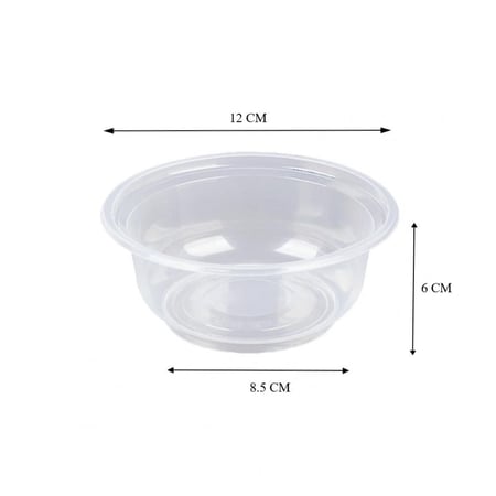 زبدية بلاستيك شفاف بغطاء  مايكروويف-16أنز/العدد 50 حبة