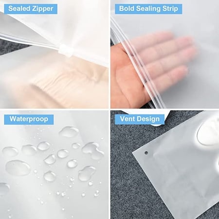 اكياس تغليف ملابس بلاستيك شفاف بسحاب