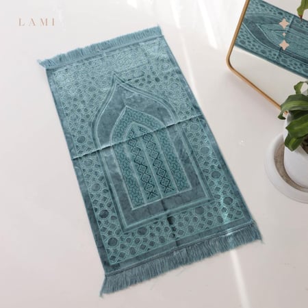 سجادة صلاة حرير- تركواز