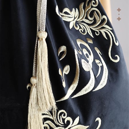 كيس عباية مطرز -ورود