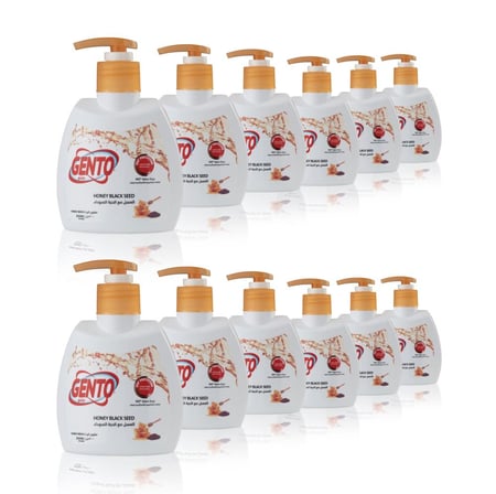 جنتو صابون اليد العسل مع الحبة السوداء 200 مل - 12 حبة