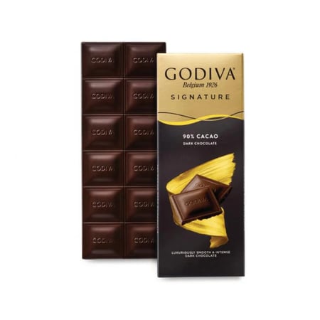 جوديفا شوكولاتة داكنة ناعمة وكثيفة بنسبة 90% كاكاو 90 جرام- Godiva - Pure 90% Dark Chocolate 90g