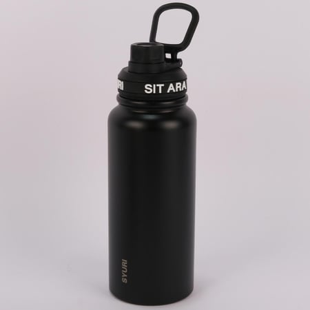 مطارة ماء استيل أسود 600 مل