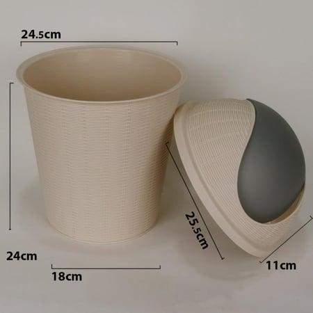 سلة مهملات بلاستيك بيج بغطاء 8 لتر