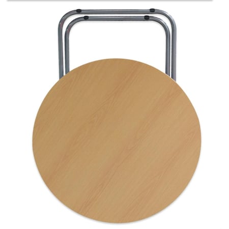 طاولة خشبية مدور مع أرجل حديد - بني