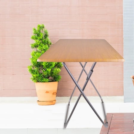 طاولة خشب مربع  و حديد، طاولة تخييم قابلة للطي من سوول ستار مقاس 80*80*70سم 101545