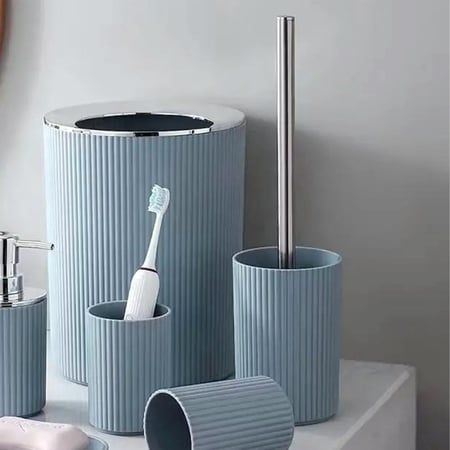 طقم حمام بلاستيك رصاصي 6ح