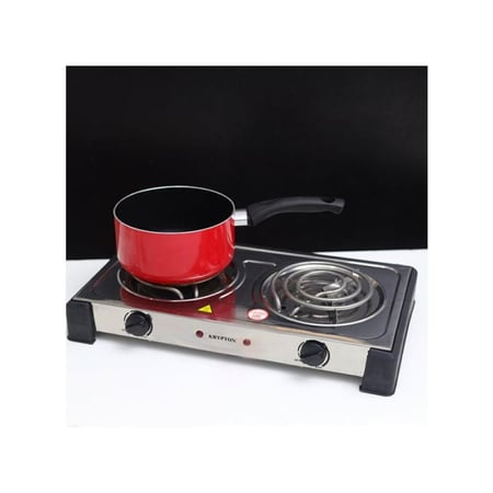 كريبتون موقد تسخين - شعلتين - 2000 واط - فضي - KNHP5310