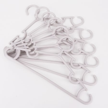 طقم علاق ملابس للأطفال من البلاستيك - 6 قطع - بيج - 100294