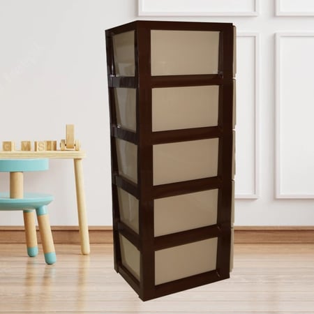 جوهره أدراج تخزين بلاستيك بيج/ بني 4 أدراج